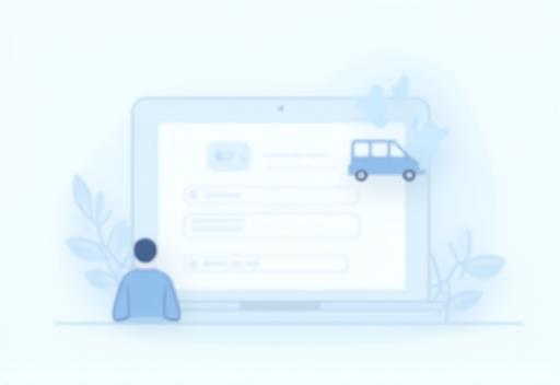 Illustration of user creating an account and adding vehicle details