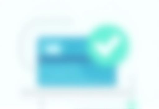 Illustration of a credit card and successful transaction icon